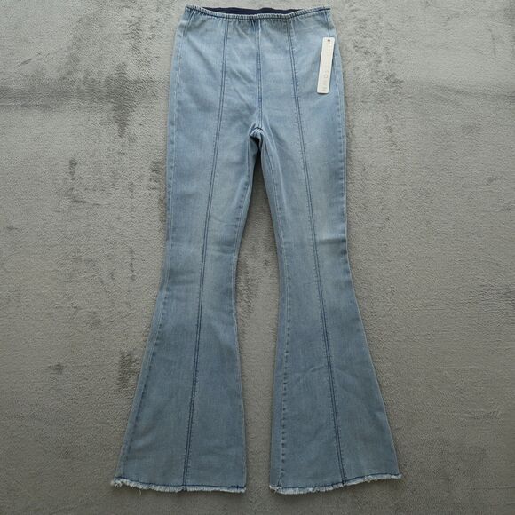 TinselTown Pull On Jeans Womens Size M Blue High-Rise Flare Denim 31" Inseam NWT - Picture 1 of 15